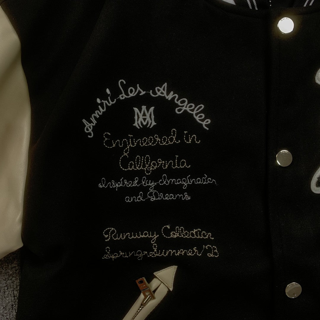 Amiri Pegasus Varsity Bomber Jacket Black