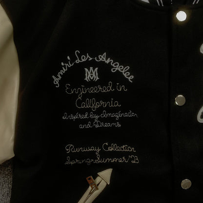Amiri Pegasus Varsity Bomber Jacket Black