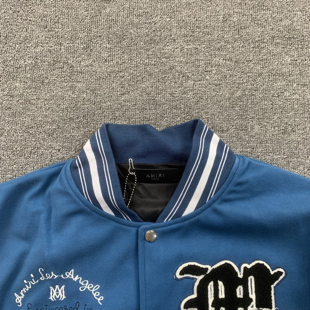 Amiri Pegasus Varsity Bomber Jacket Light Blue
