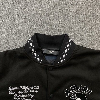 Amiri Premier Record Bomber Jacket Black