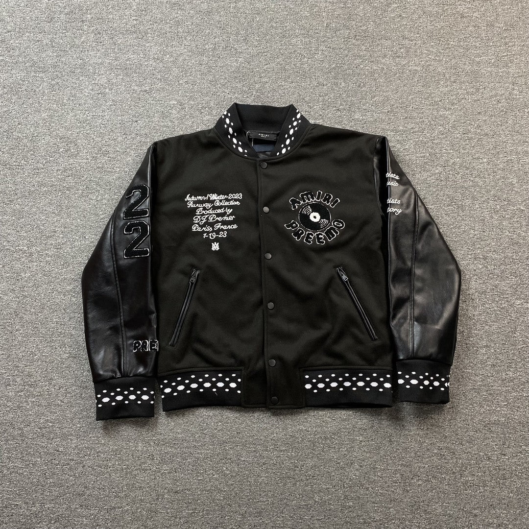 Amiri Premier Record Bomber Jacket Black