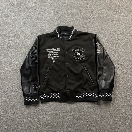 Amiri Premier Record Bomber Jacket Black