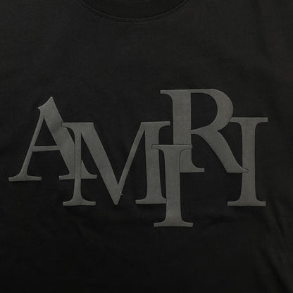 Amiri Staggered Logo Tee Black