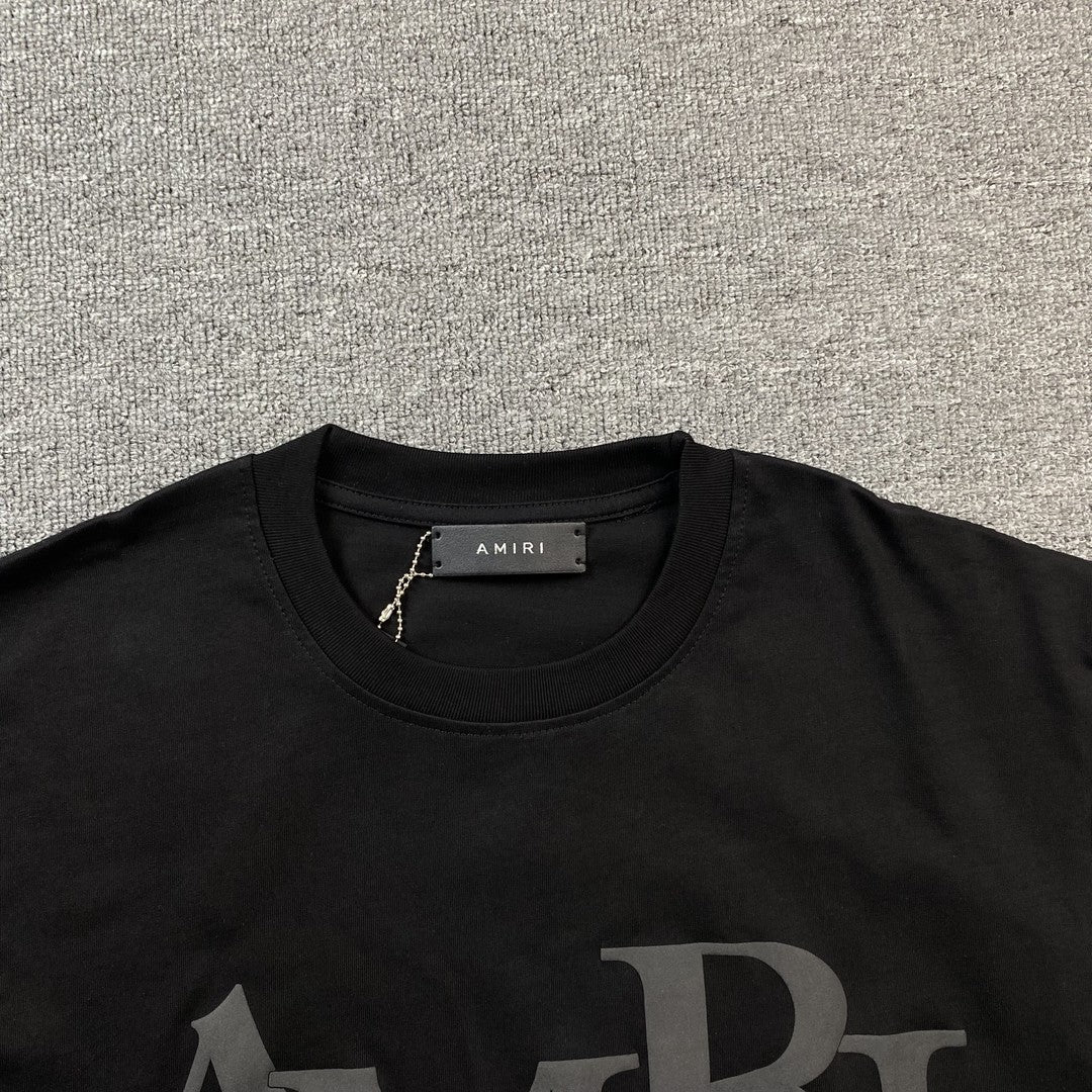 Amiri Staggered Logo Tee Black