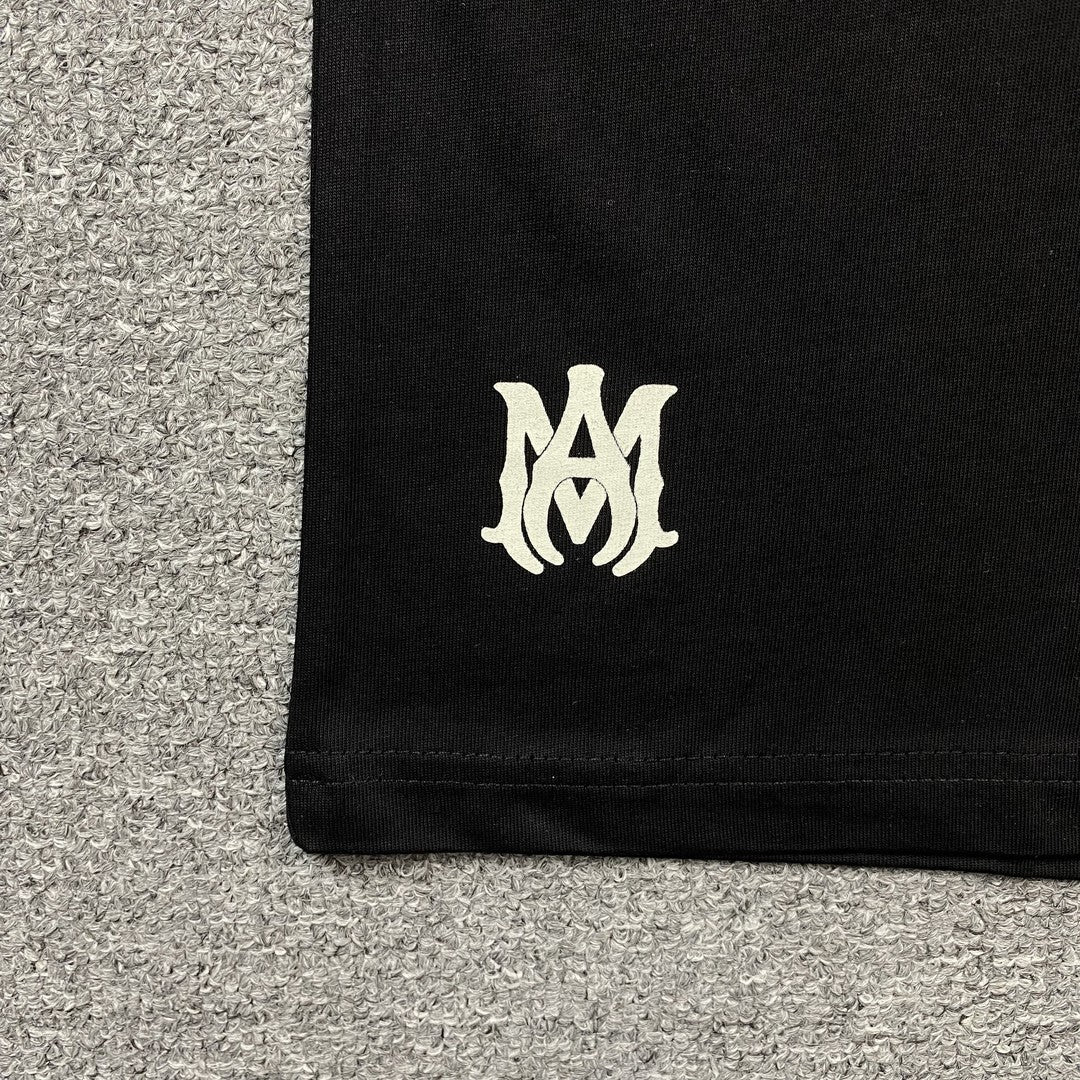 Amiri Staggered Logo Tee Black