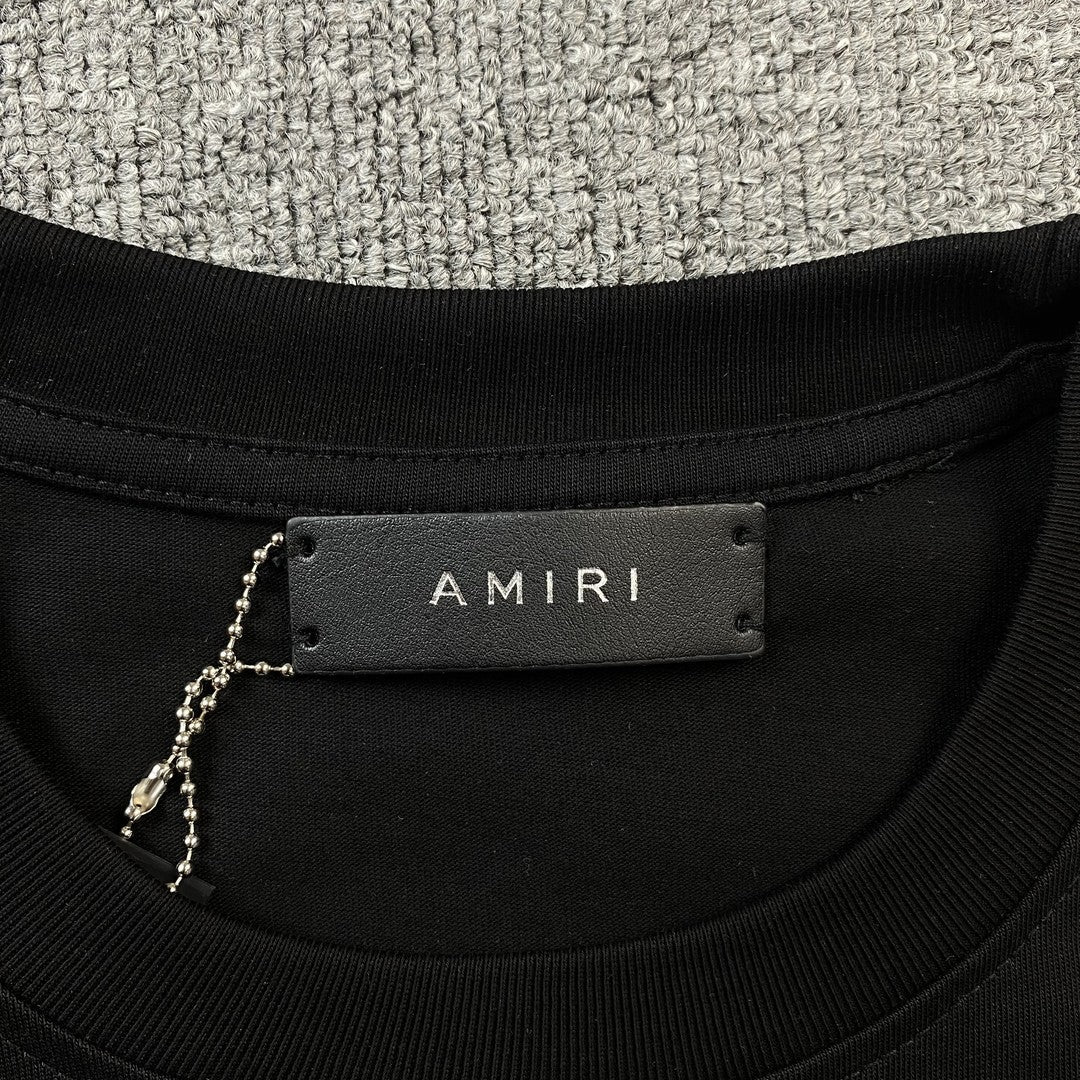 Amiri Staggered Logo Tee Black