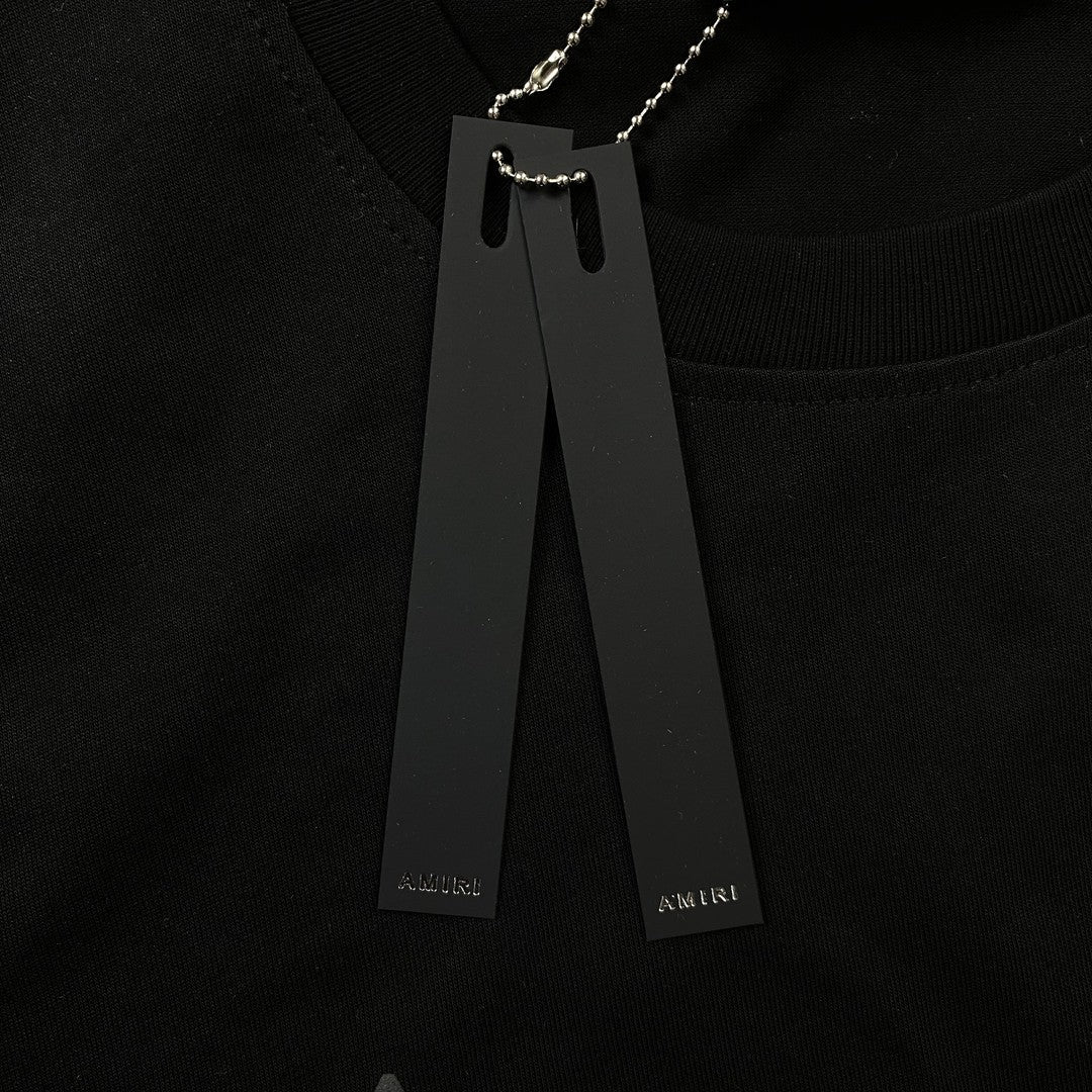 Amiri Staggered Logo Tee Black