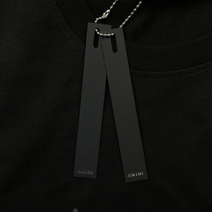Amiri Staggered Logo Tee Black