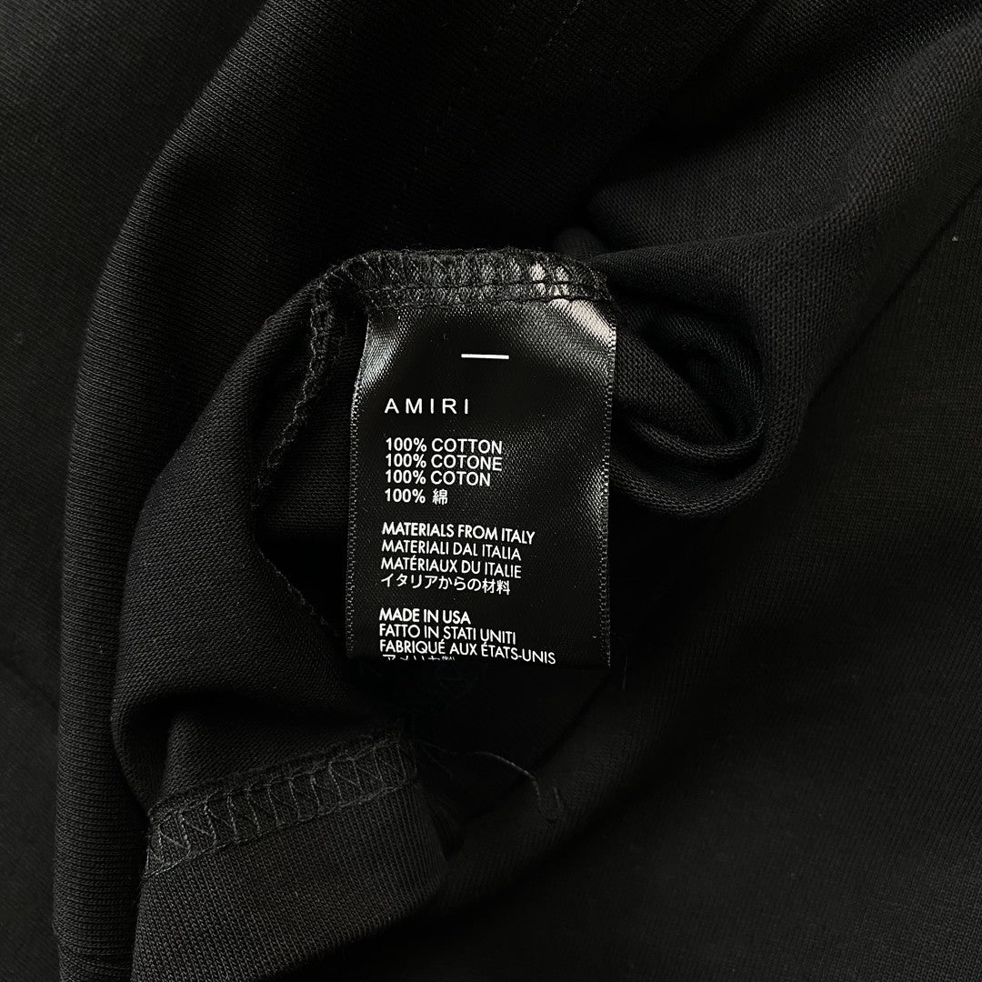 Amiri Staggered Logo Tee Black