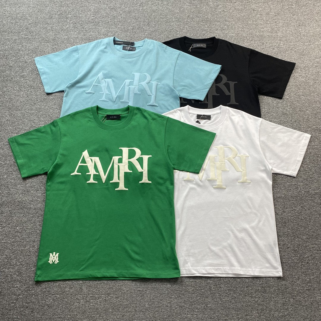 Amiri Staggered Logo Tee Black