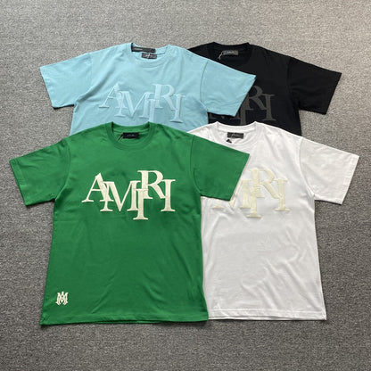 Amiri Staggered Logo Tee Black
