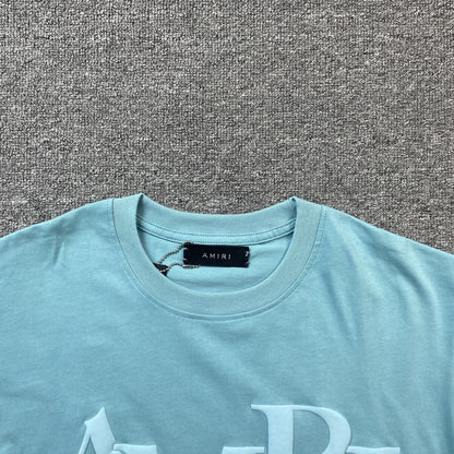 Amiri Staggered Logo Tee Blue