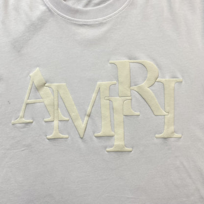 Amiri Staggered Logo Tee White