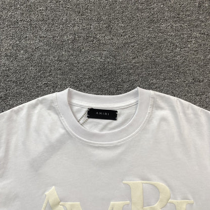 Amiri Staggered Logo Tee White