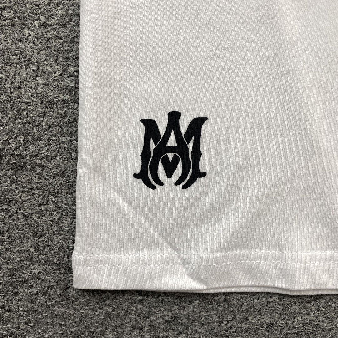 Amiri Staggered Logo Tee White