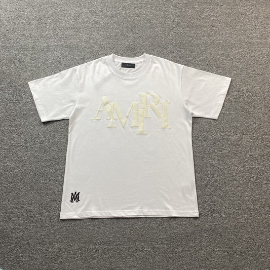 Amiri Staggered Logo Tee White