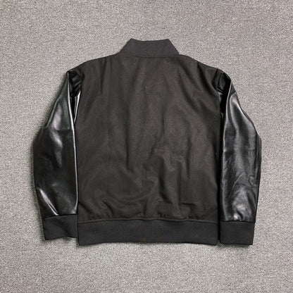 Amiri Staggered Logo Varsity Jacket Black