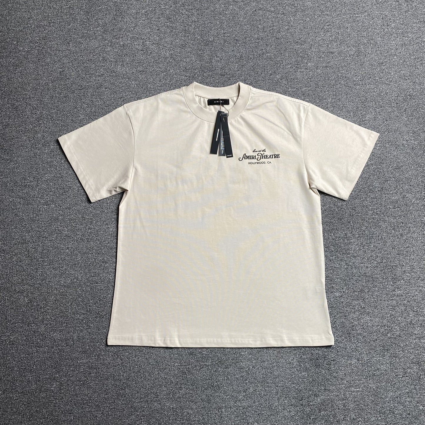 Amiri Theatre Flocked Tee Beige