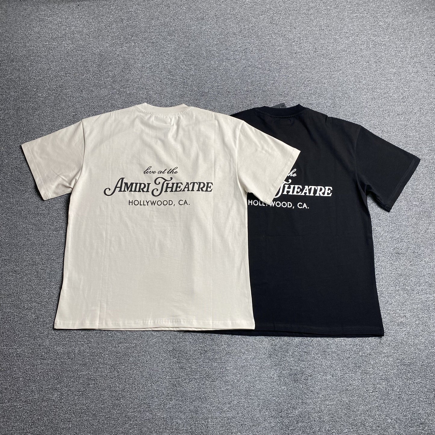 Amiri Theatre Flocked Tee Beige