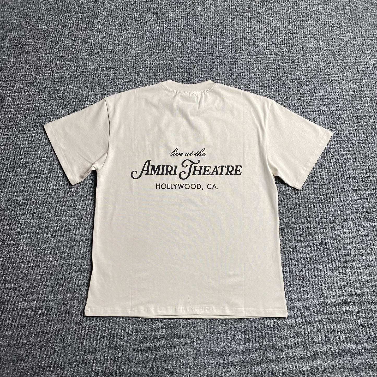 Amiri Theatre Flocked Tee Beige