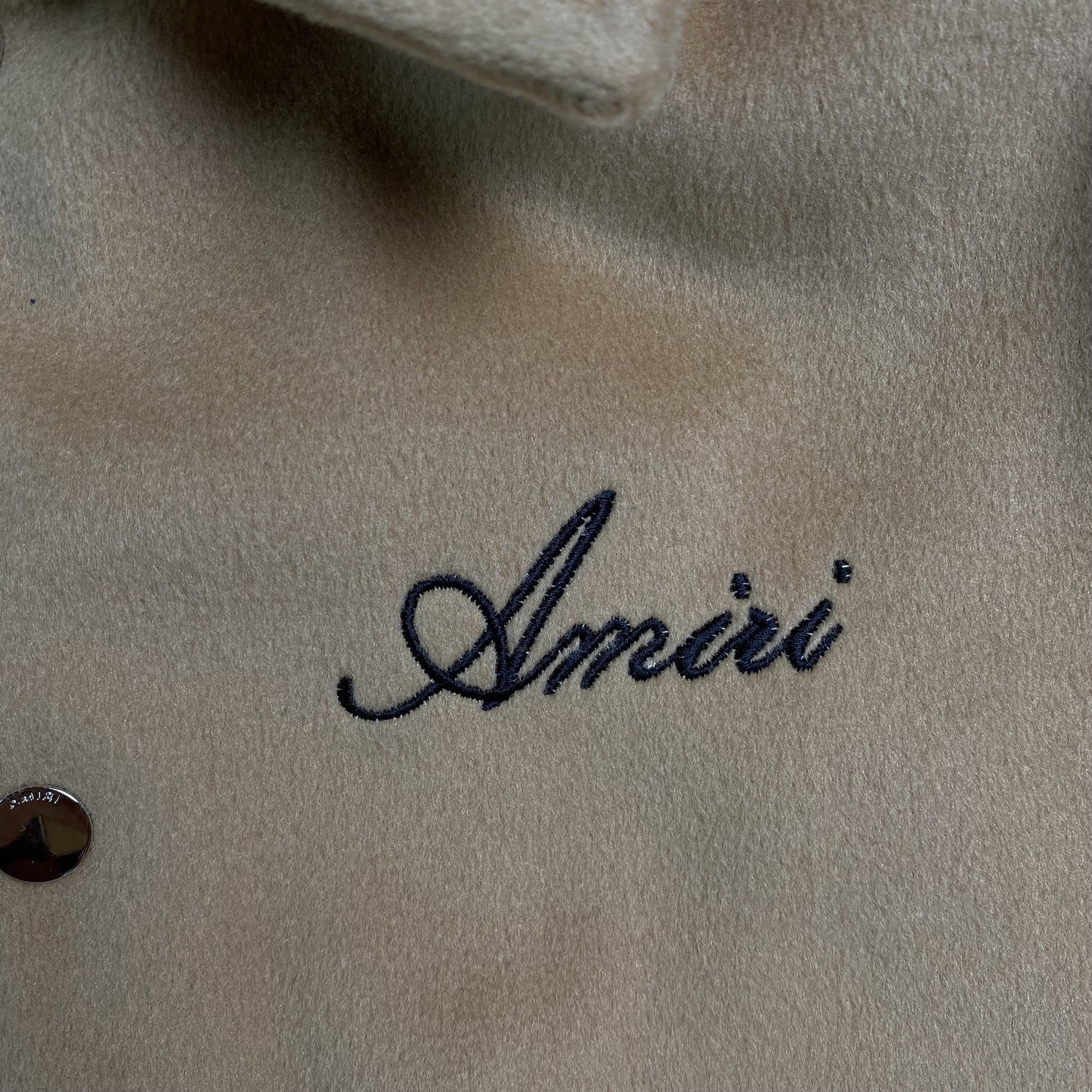 Amiri Varsity Bomber Jacket Beige