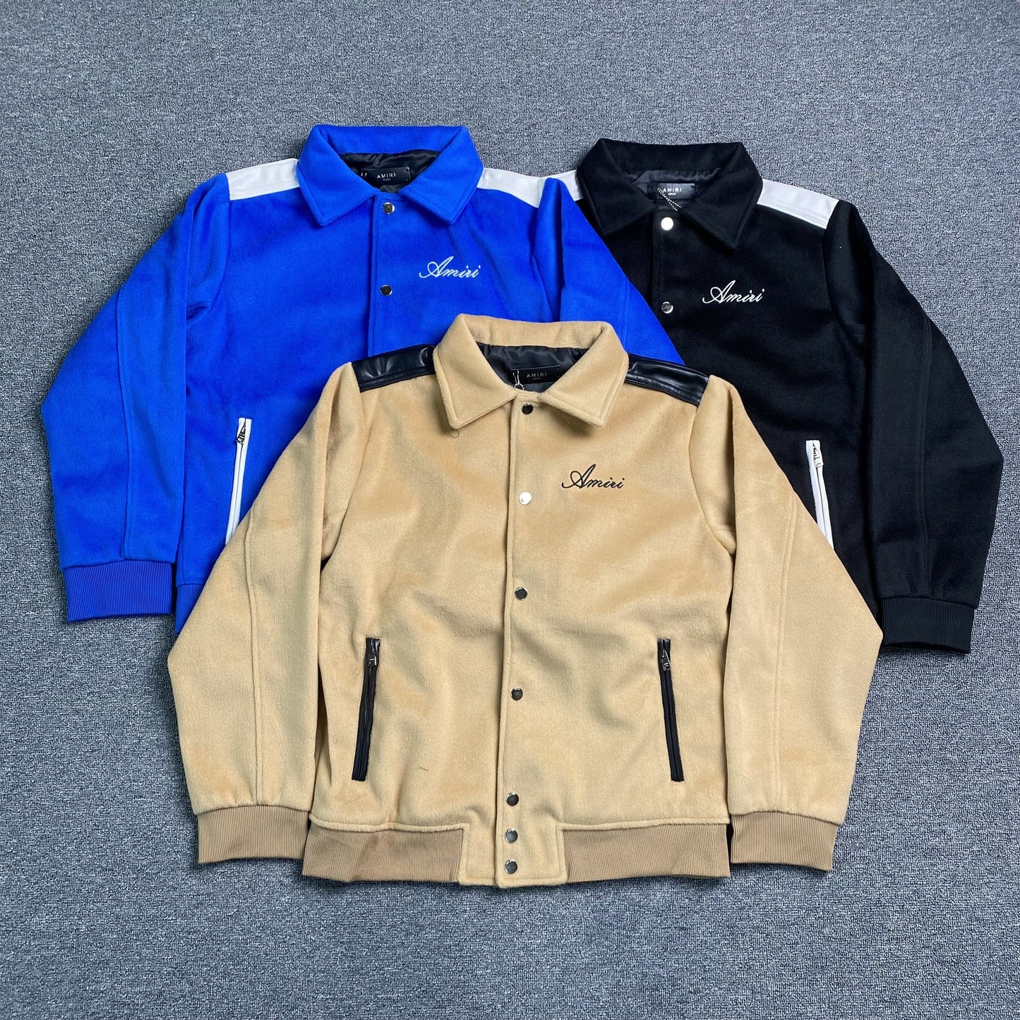 Amiri Varsity Bomber Jacket Blue