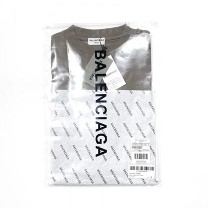 BALENCIAGA CAPS DESTROYED FLATGROUND T-SHIRT BROWN