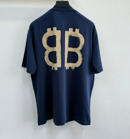 BALENCIAGA CRYPTO T-SHIRT BLUE