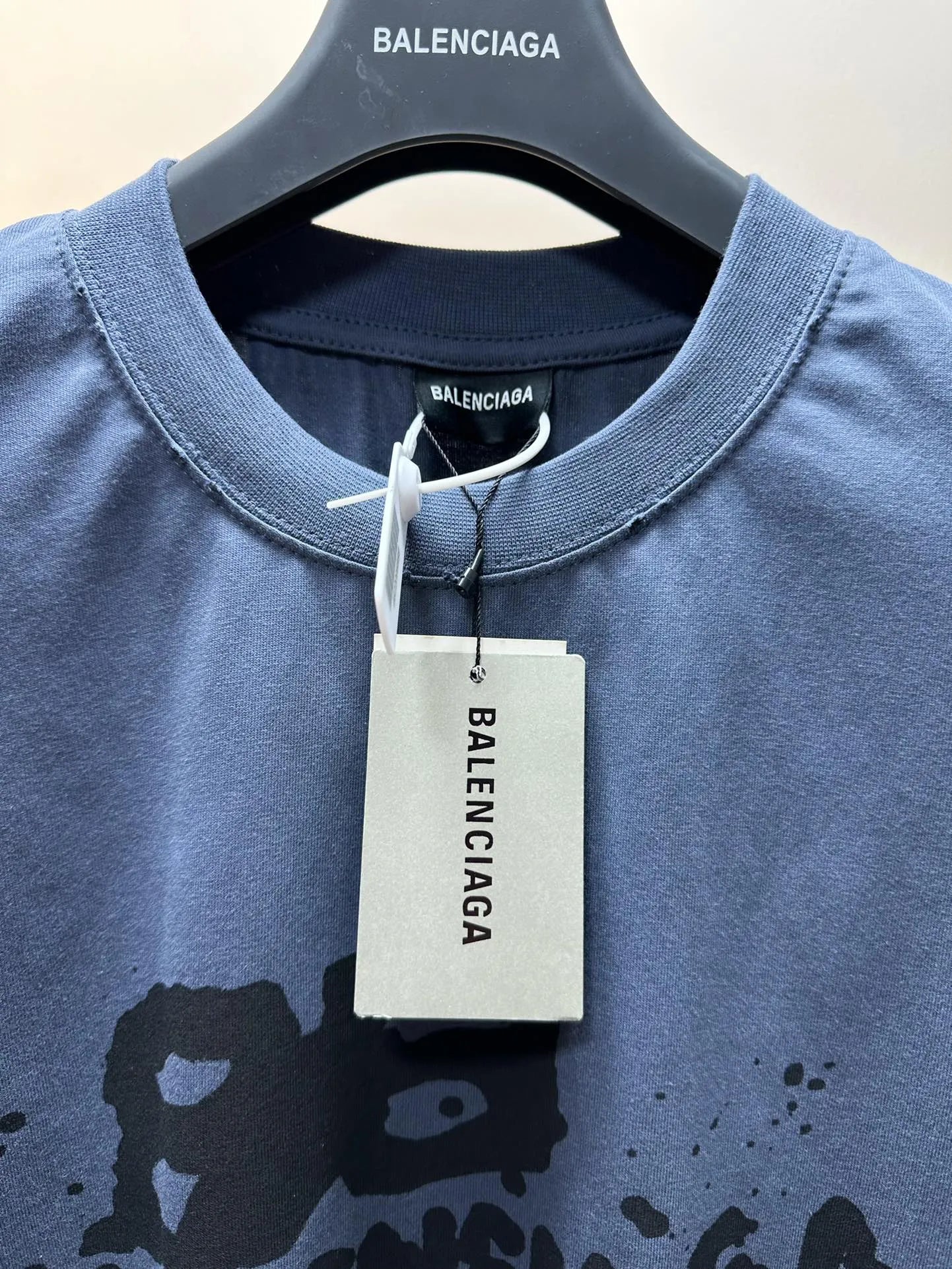 BALENCIAGA HAND-DRAWN BB ICON T-SHIRT BLUE