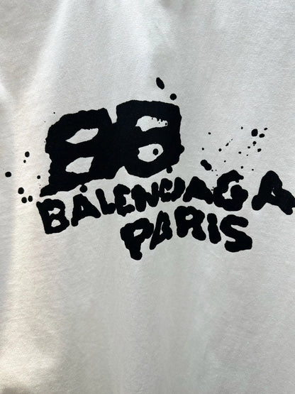 BALENCIAGA HAND-DRAWN BB ICON T-SHIRT WHITE