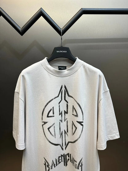 BALENCIAGA METAL BB STENCIL T-SHIRT WHITE