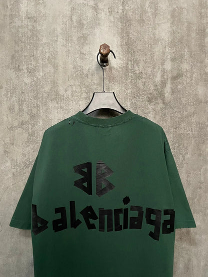 BALENCIAGA NEW TAPE TYPE T-SHIRT GREEN