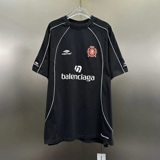BALENCIAGA PARIS SOCCER T-SHIRT BLACK