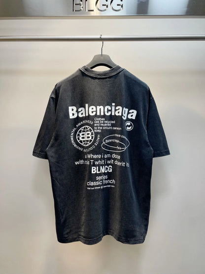 BALENCIAGA PRINTED T-SHIRT BLACK