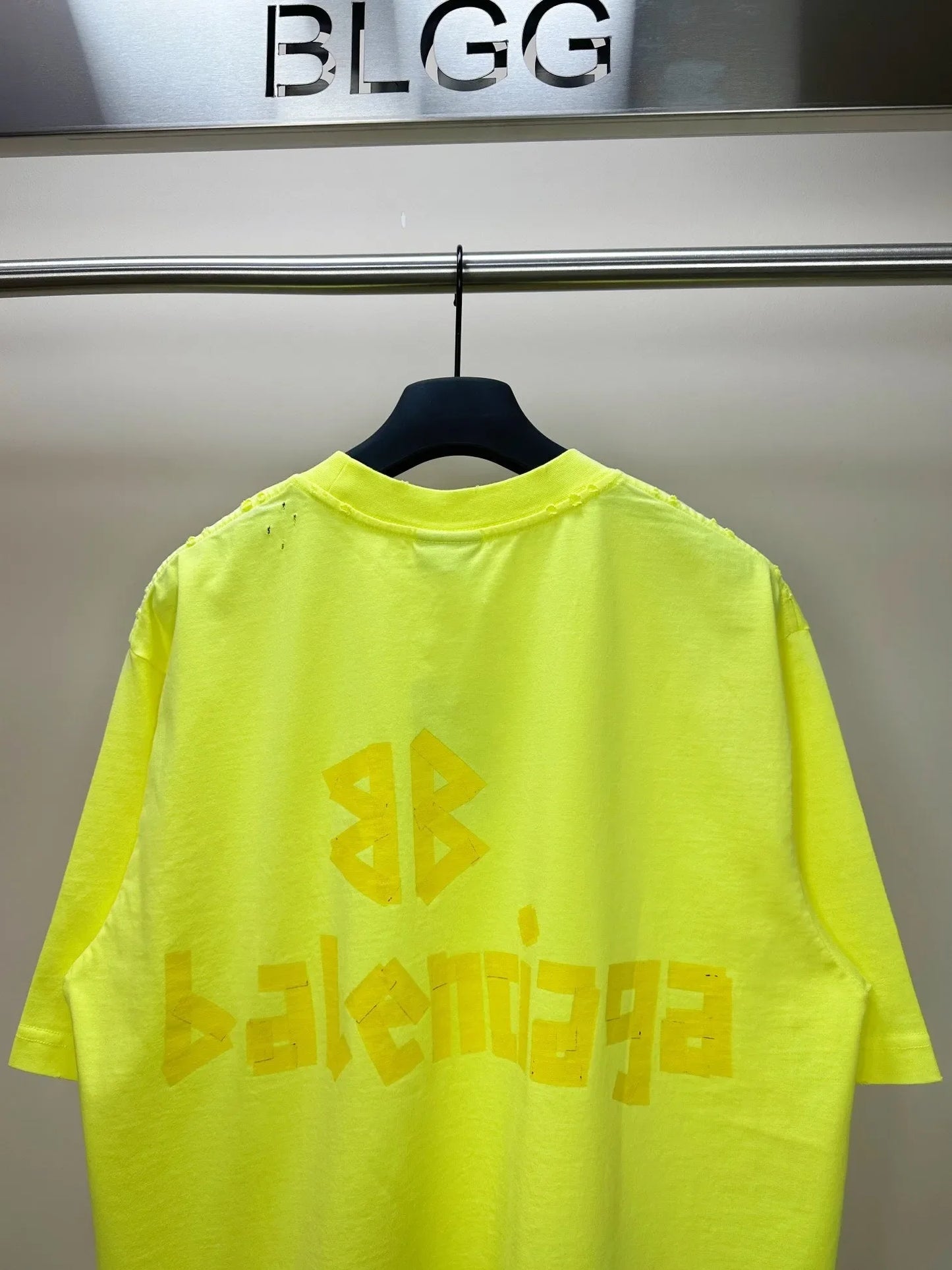 BALENCIAGA TAPE TYPE T-SHIRT YELLOW FLUO
