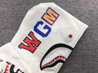 BAPE ABC CAMO DOUBLE SHARK FULL ZIP HOODIE GREY