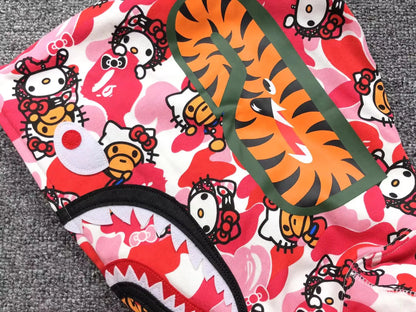 BAPE ABC CAMO HELLO KITTY SHARK FULL ZIP HOODIE PINK
