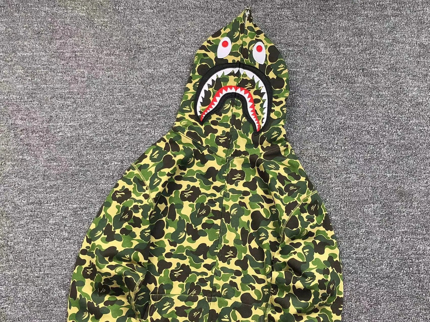 BAPE ABC CAMO SHARK FULL ZIP HOODIE GREEN