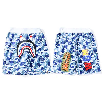 BAPE ABC CAMO WGM PRINT SHARK SWEATSHORTS