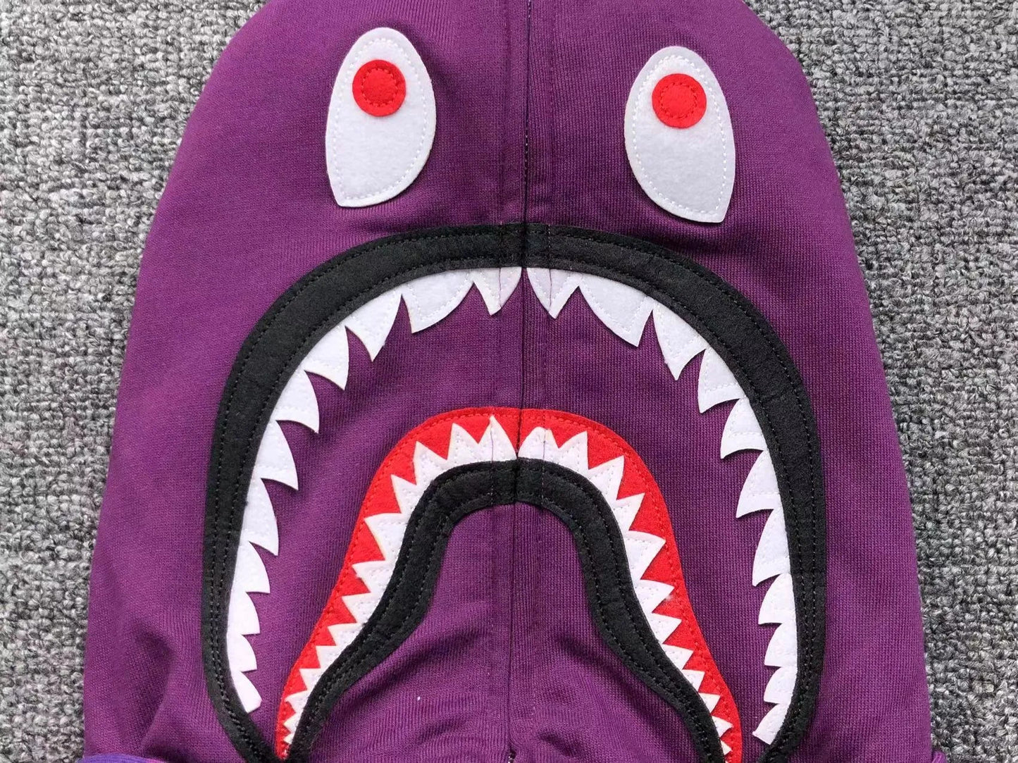 BAPE COLOR CAMO SHARK WIDE FULL ZIP DOUBLE HOODIE PURPLE