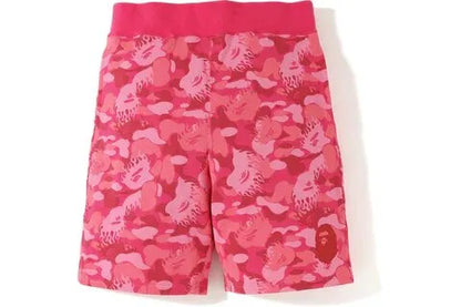 BAPE FIRE CAMO SWEAT SHORTS PINK