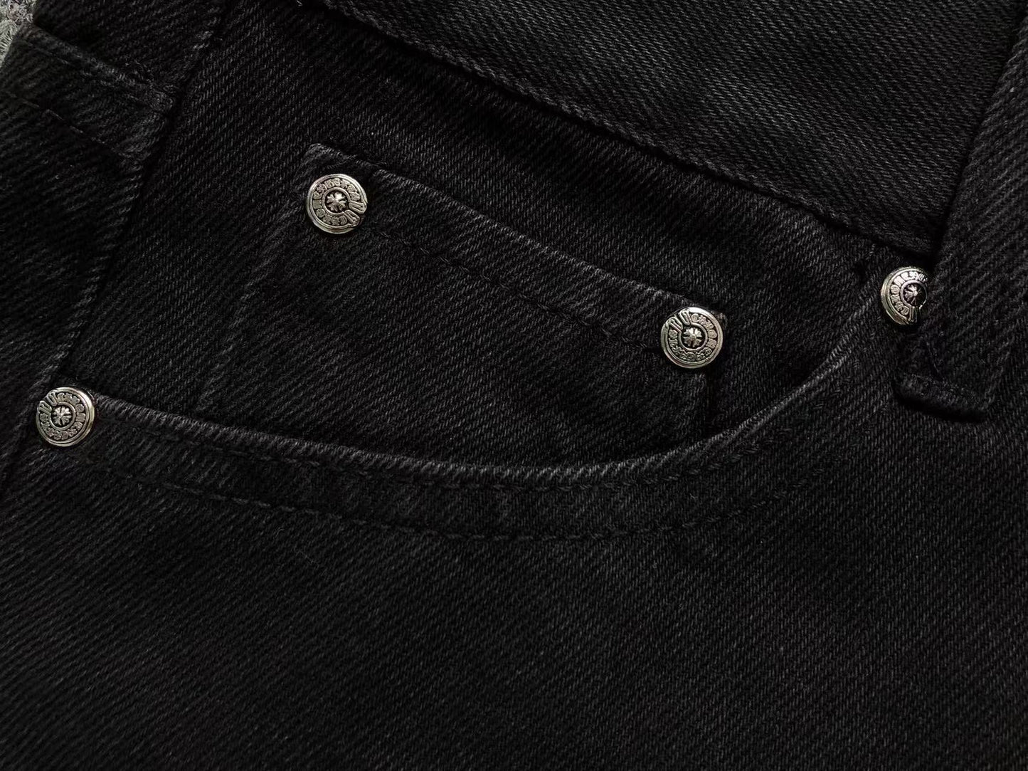 Chrome Hearts Cross Patch Jeans Black