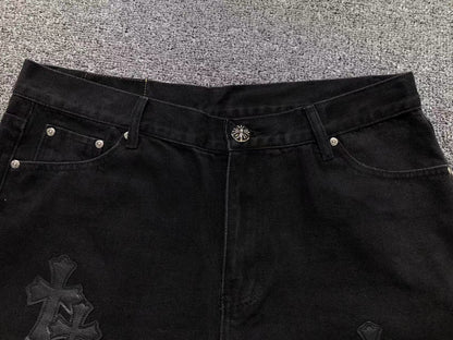 Chrome Hearts Cross Patch Jeans Black