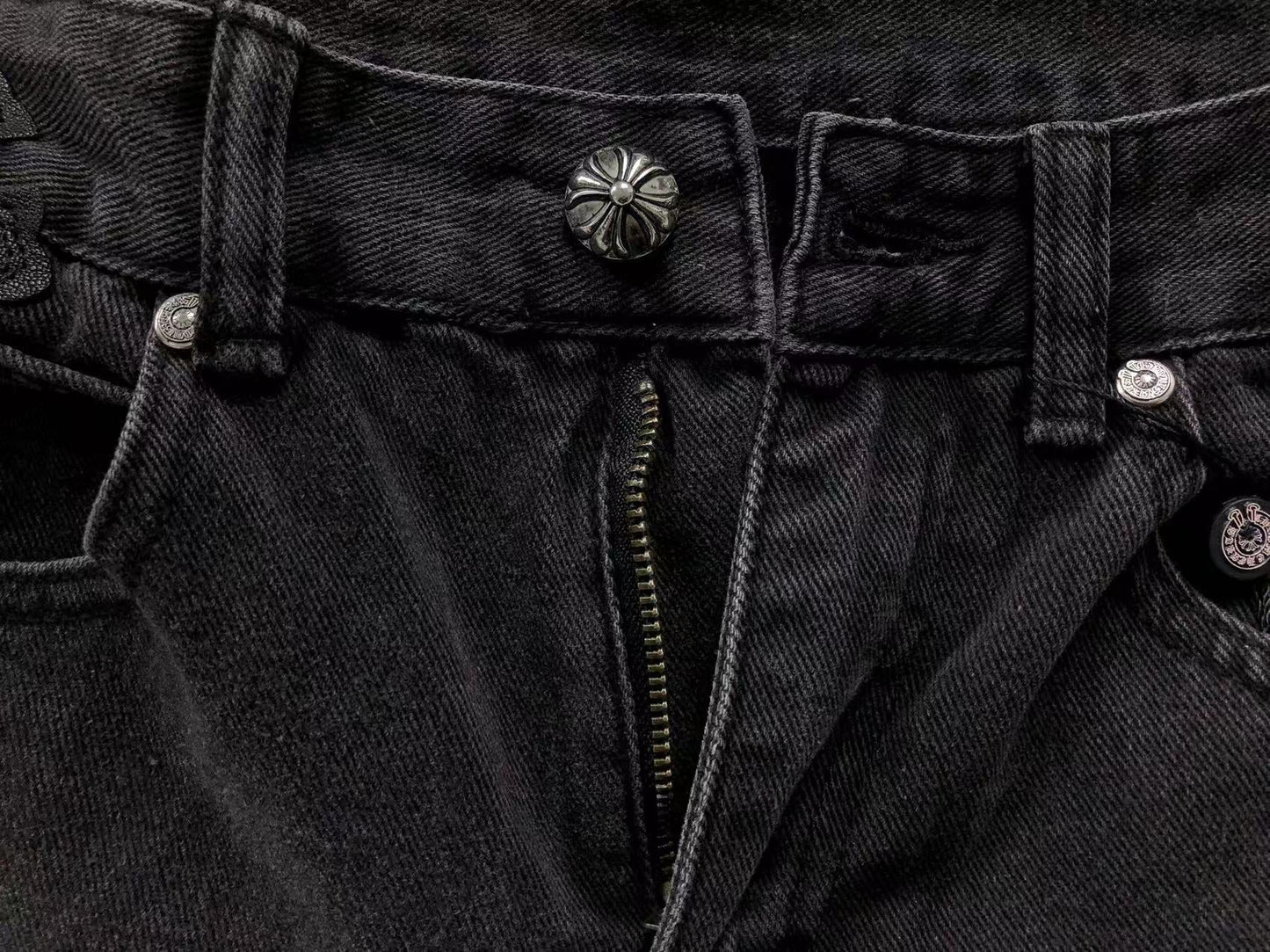 Chrome Hearts Cross Patch Jeans Black