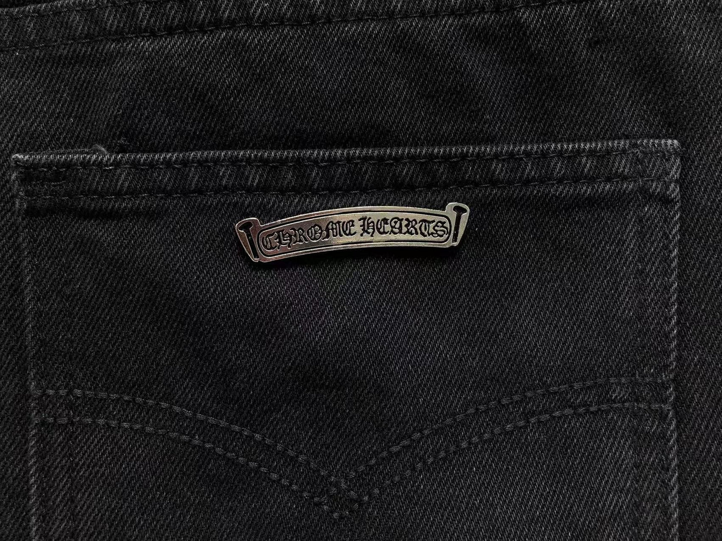 Chrome Hearts Cross Patch Jeans Black