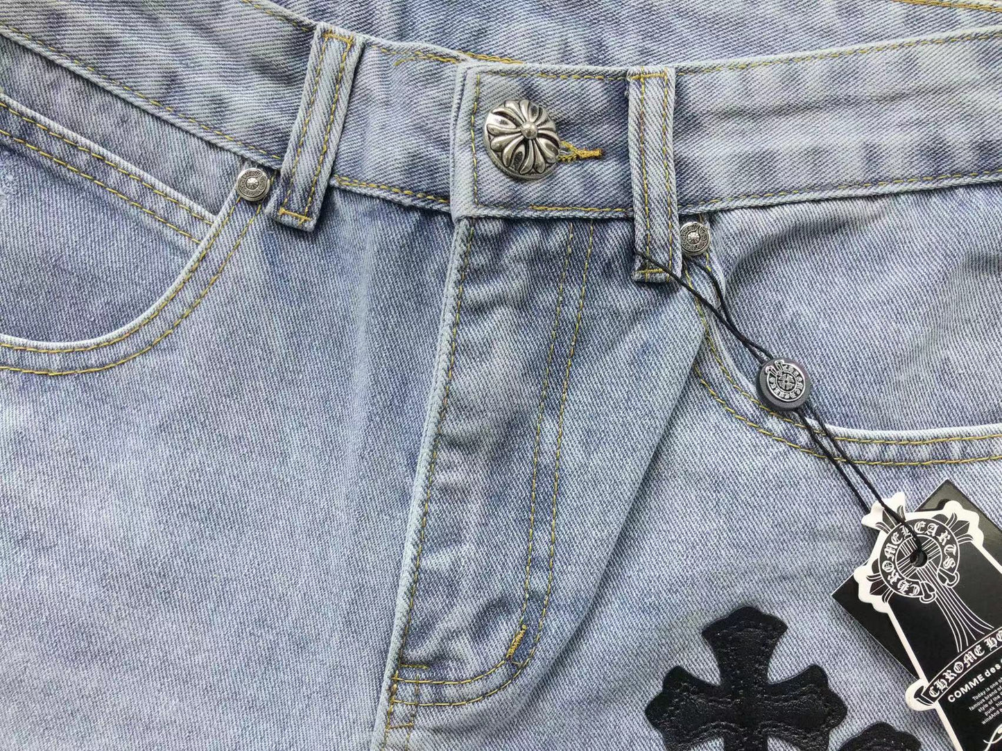 Chrome Hearts Cross Patch Jeans Blue