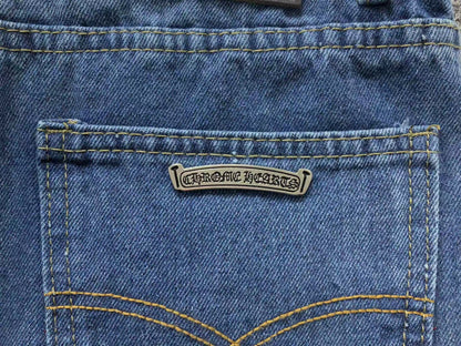 Chrome Hearts Cross Patch Jeans Blue