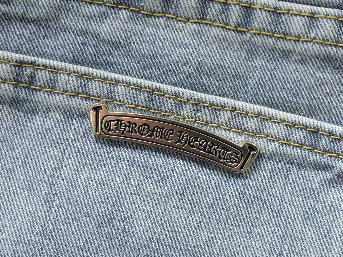 Chrome Hearts Cross Patch Jeans Blue
