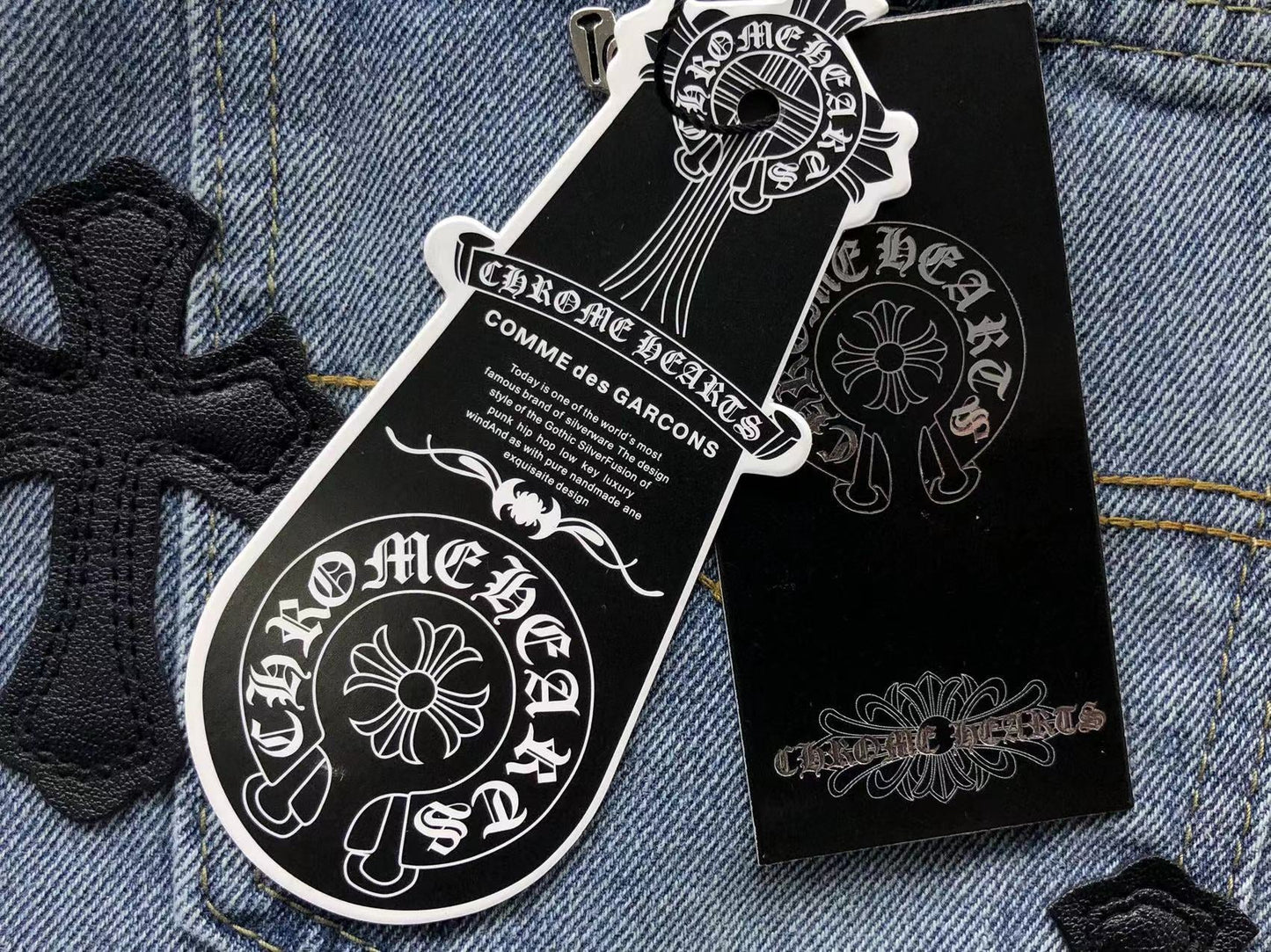Chrome Hearts Cross Patch Jeans Blue