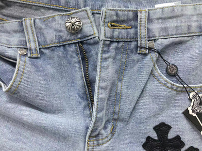 Chrome Hearts Cross Patch Jeans Blue